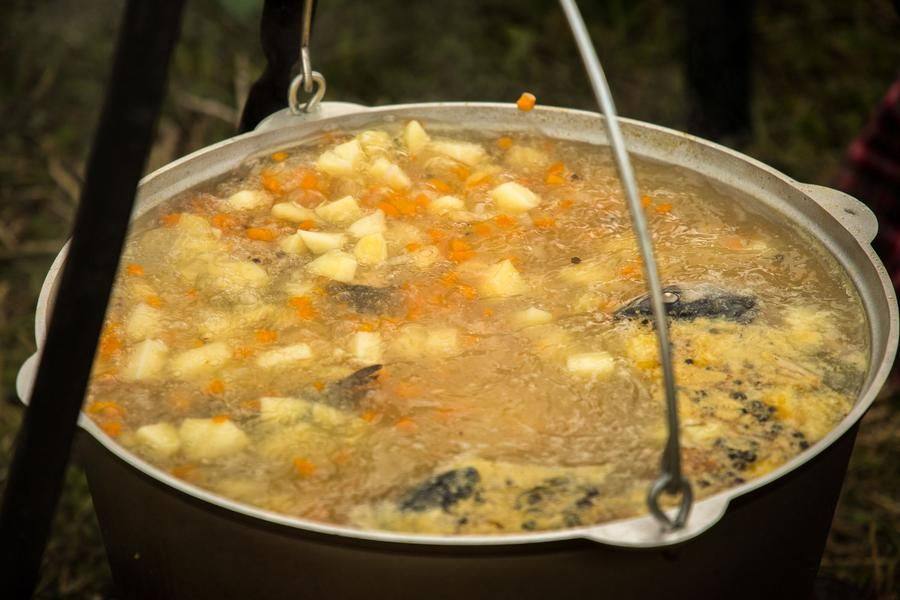 Одиннадцать команд варят уху по собственным рецептам